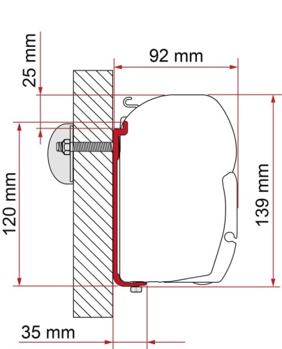 Fiamma Adapter Bar AS 350 - F45